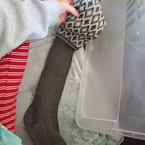 Super long grey gray charcoal knee highs socks
